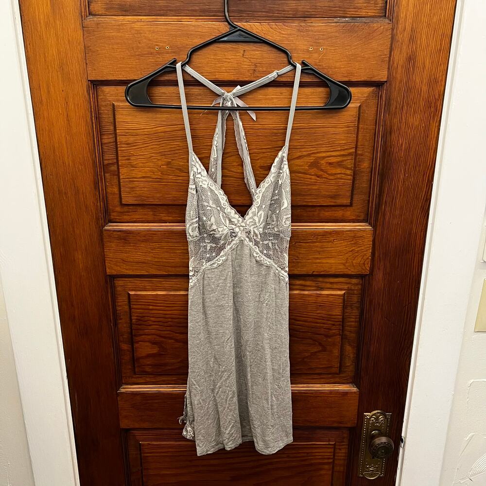 Avidlove Lingerie sz S Women Lace Chemise Sleepwear Babydoll Gray